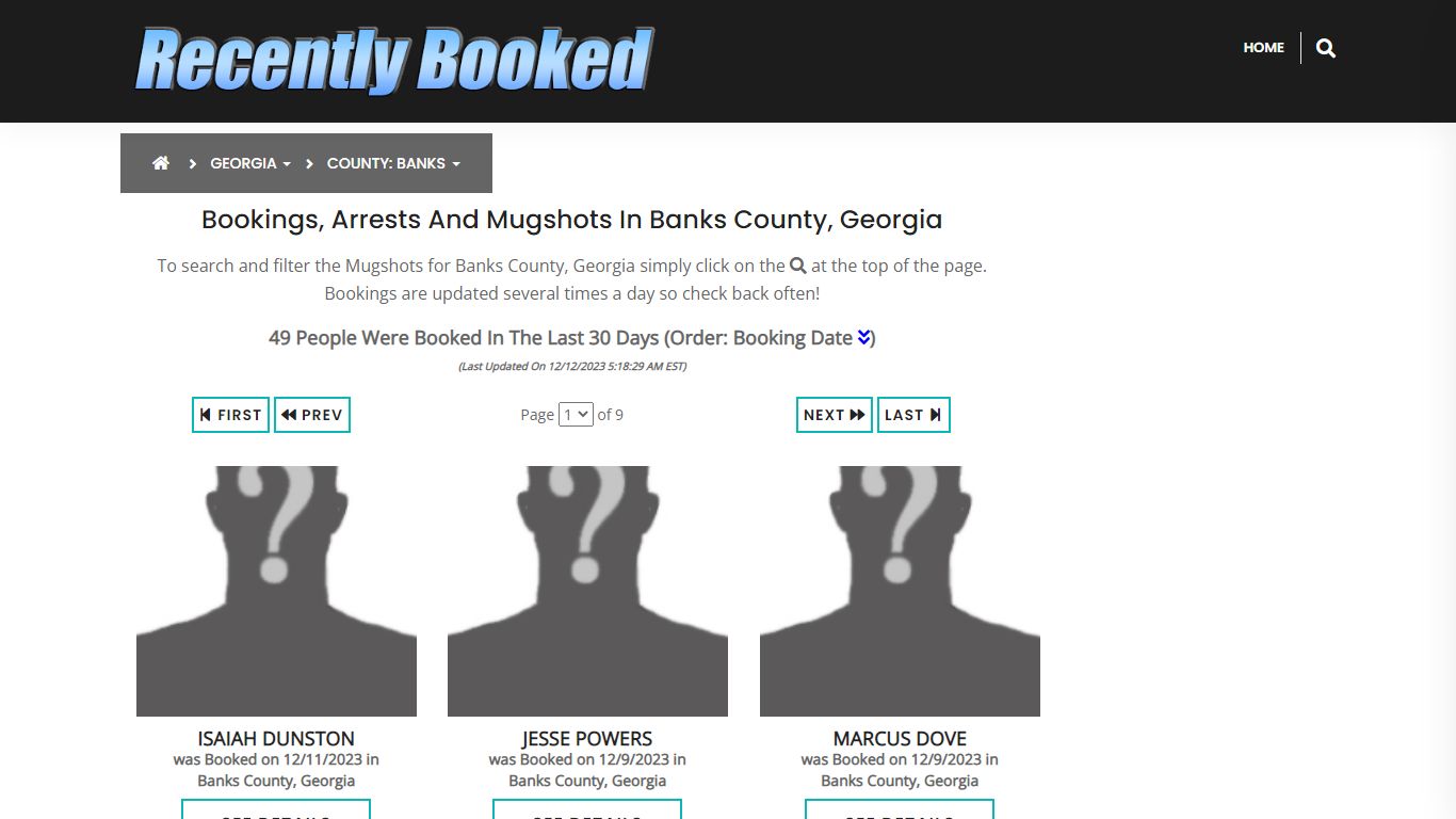 Recent bookings, Arrests, Mugshots in Banks County, Georgia